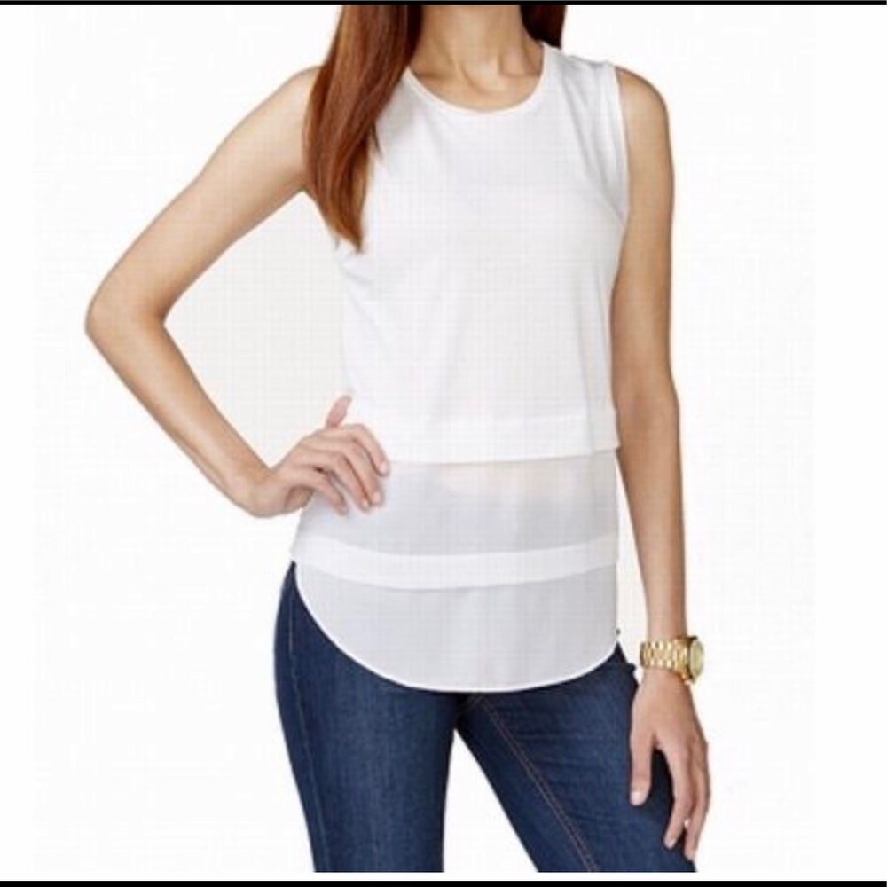 Michael Kors White Sleeveless Shirt